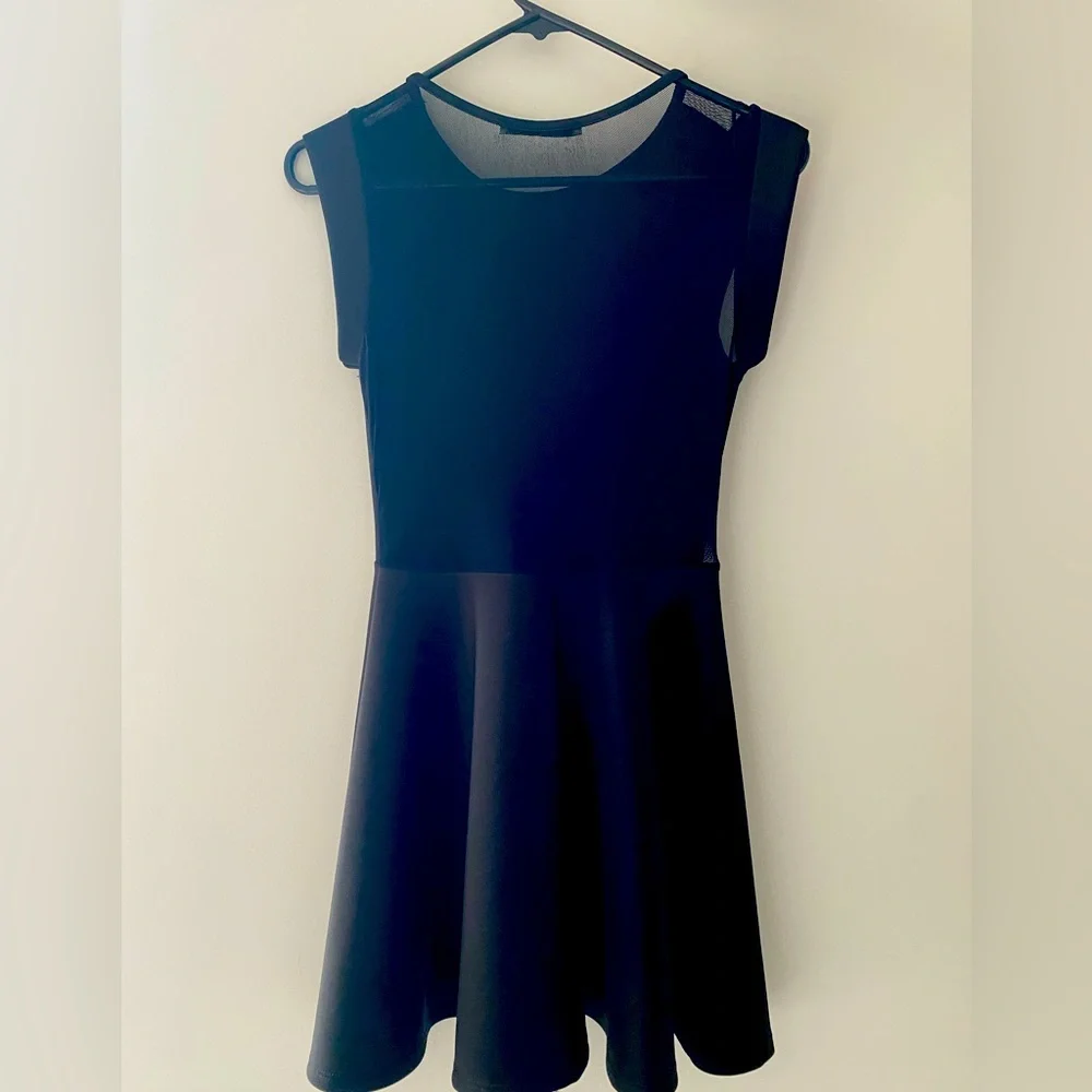 Black sheer back flair dress - Picture 2 of 2